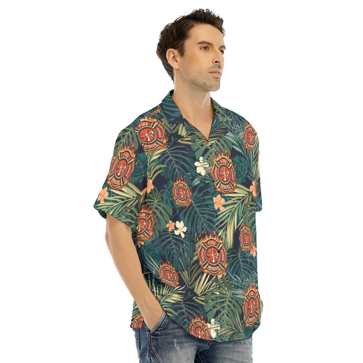 Men's Cool Firefighter Hawaiian Shirt