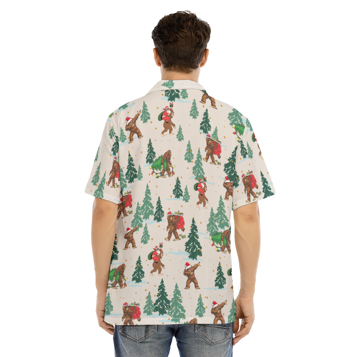 Men's Cool Bigfoot Christmas Hawaiian Shirt