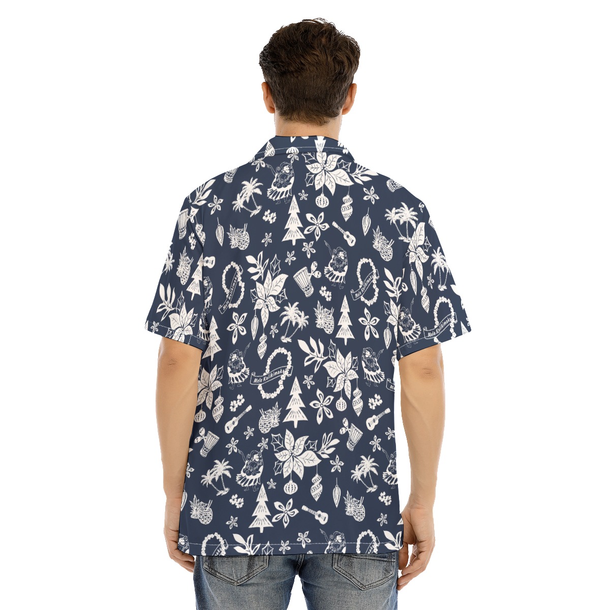 Men's Merry Christmas Blue Hawaiian Shirt