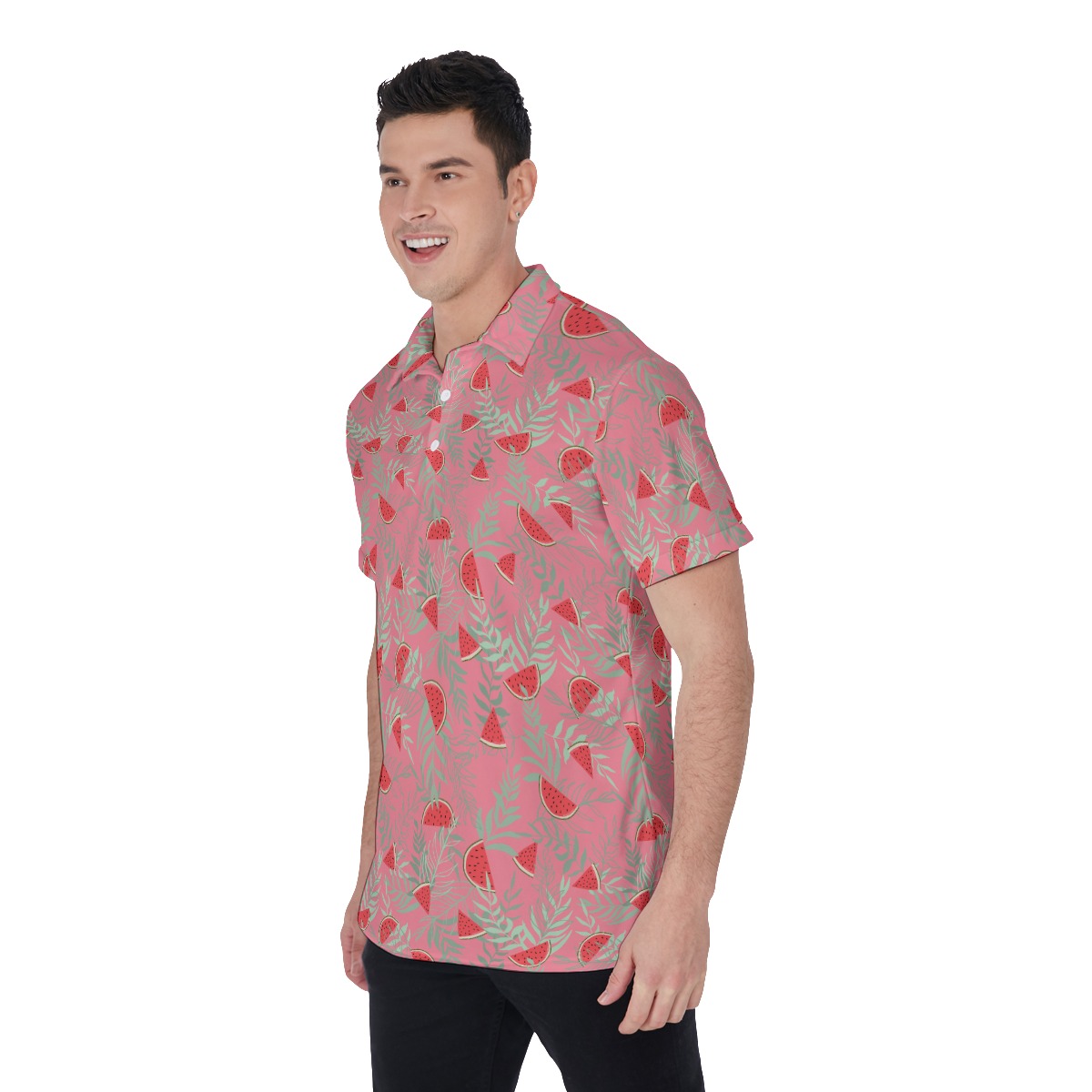 Watermelon Hawaiian Golf Shirt For Men