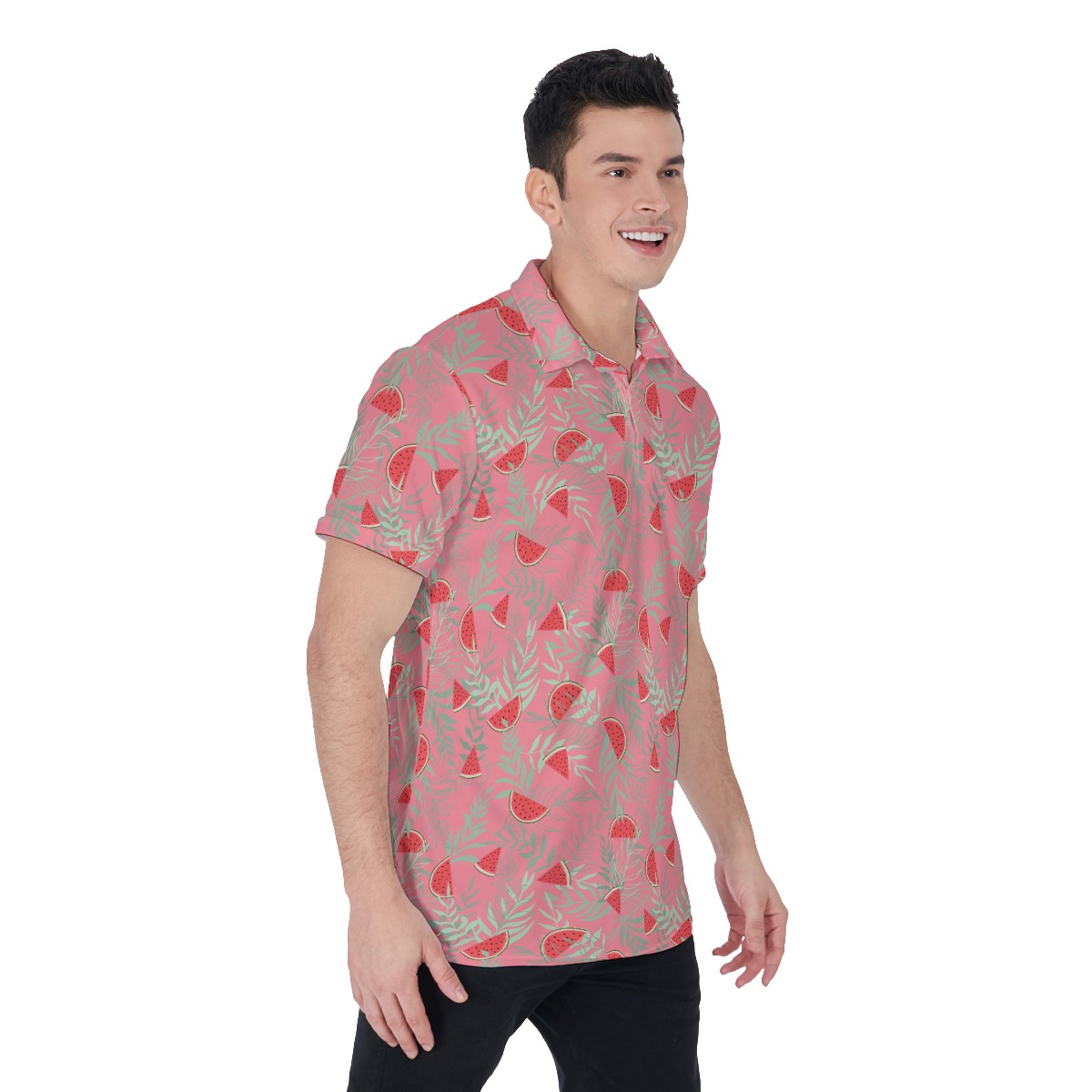 Watermelon Hawaiian Golf Shirt For Men