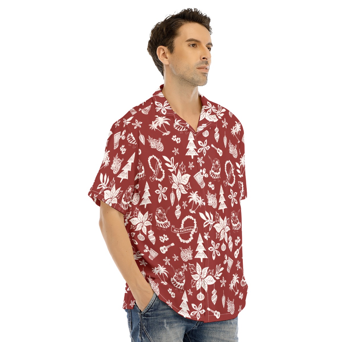 Men's Merry Christmas Red Hawaiian Shirt