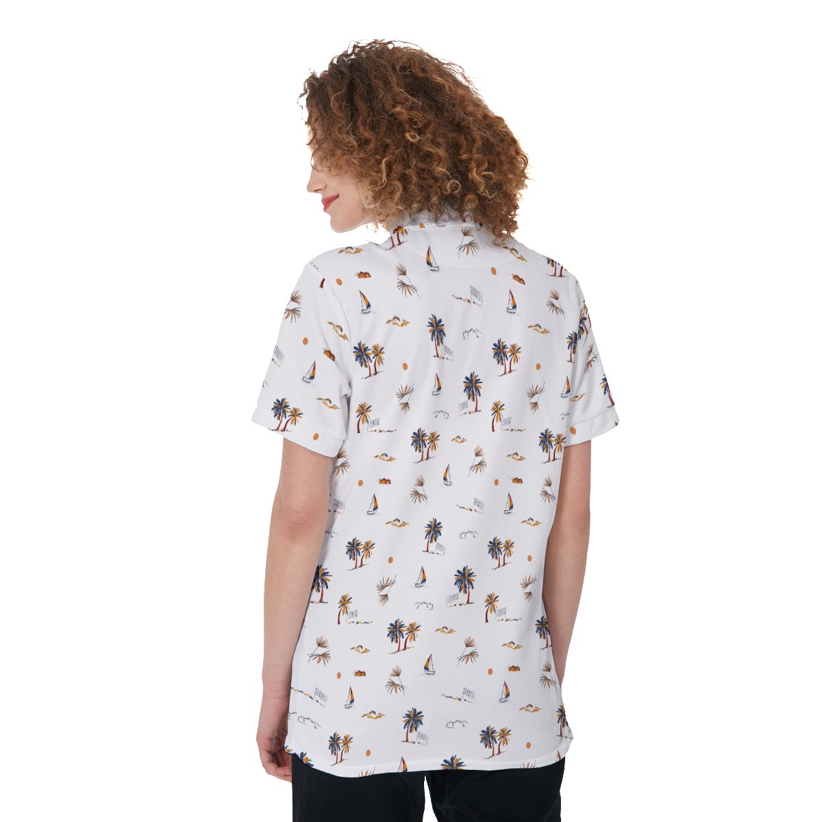 Women's Palm Tree Hawaiian Golf Shirt