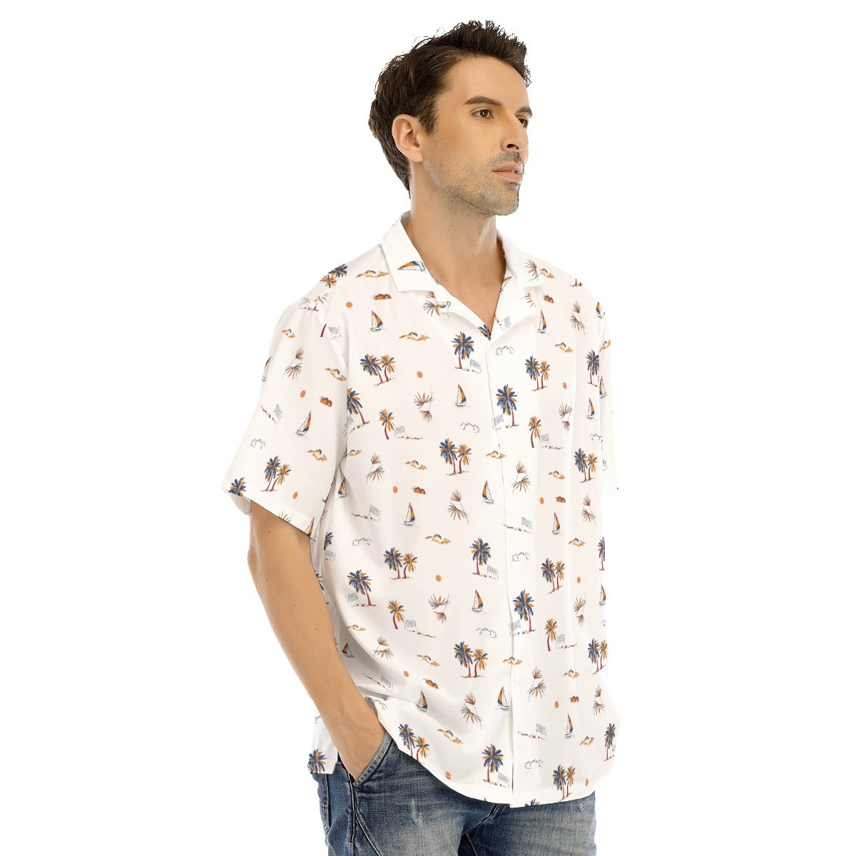 Men's Hawaiian Shirt Patterns Theme Beach