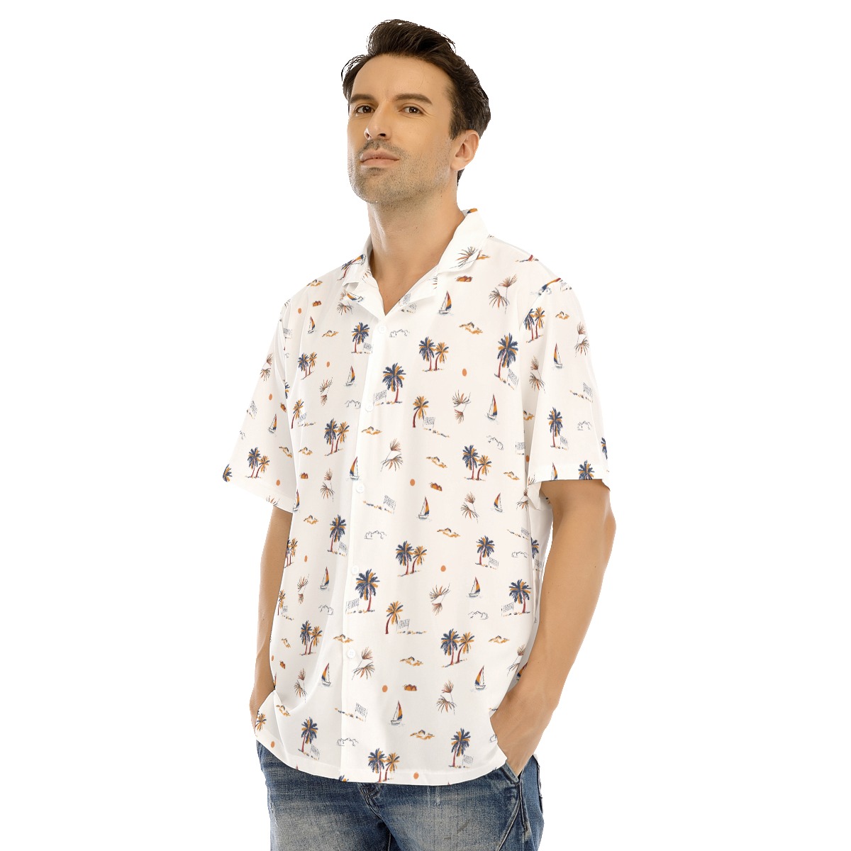 Men's Hawaiian Shirt Patterns Theme Beach