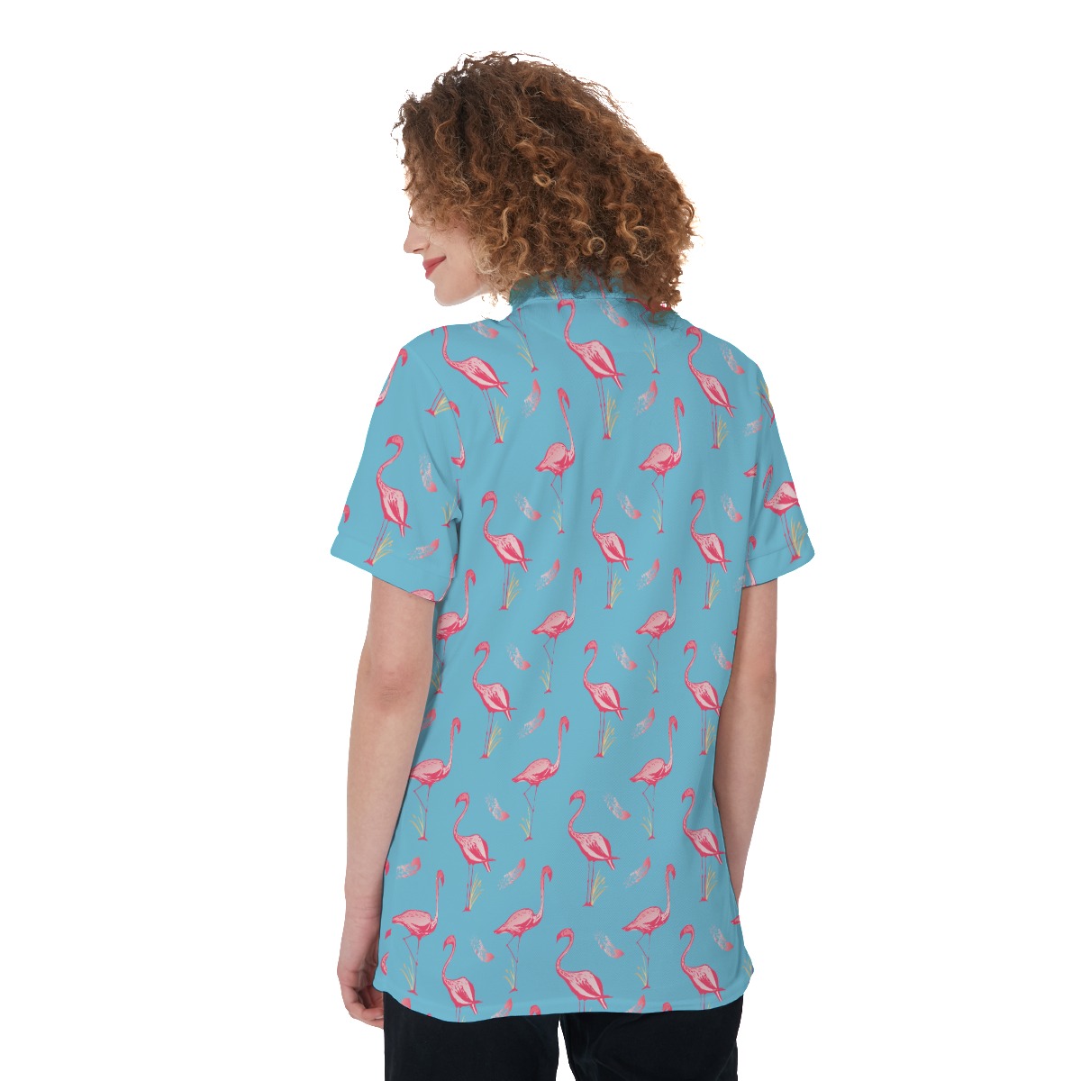Cool Flamingo Blue Hawaiian Shirt For Women