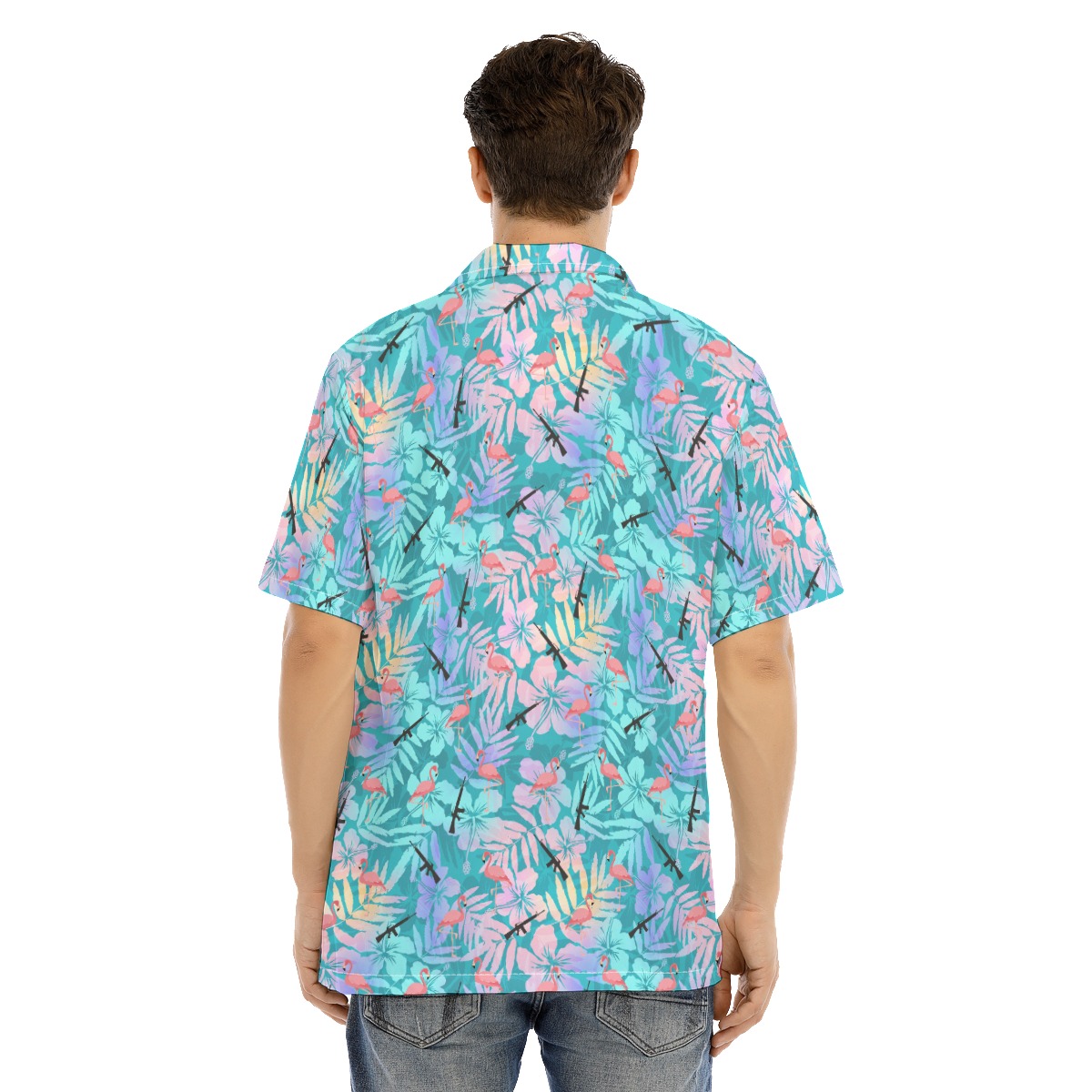 Tropical Flamingo Tactical Men's Hawaiian Shirt
