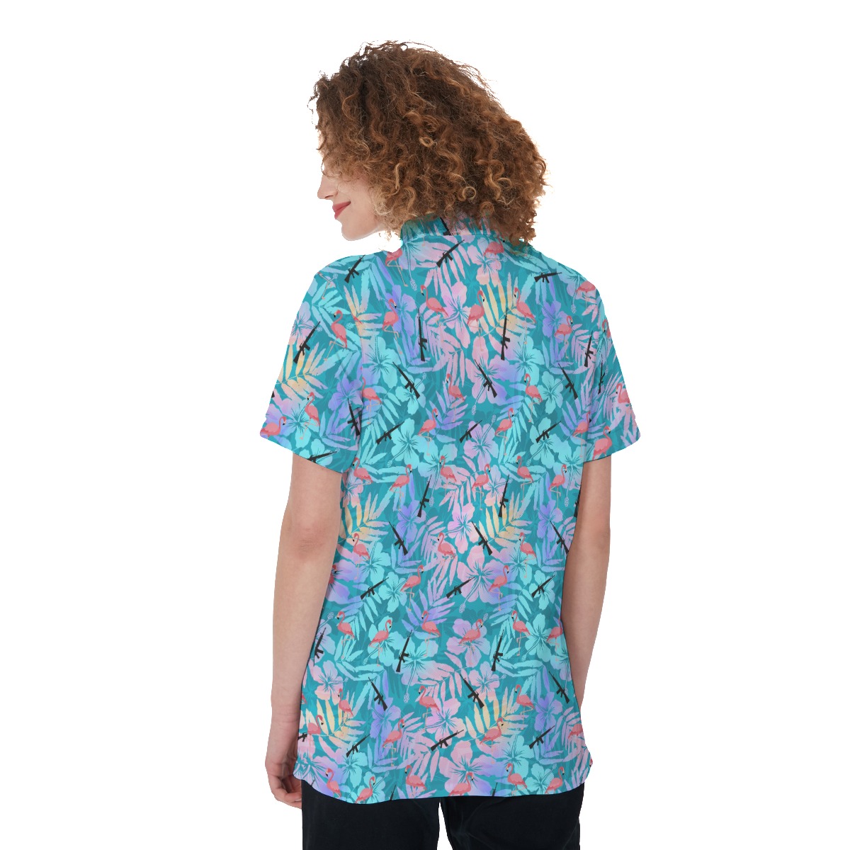Cool Tactical Floral Flamingo Women's Golf Shirt