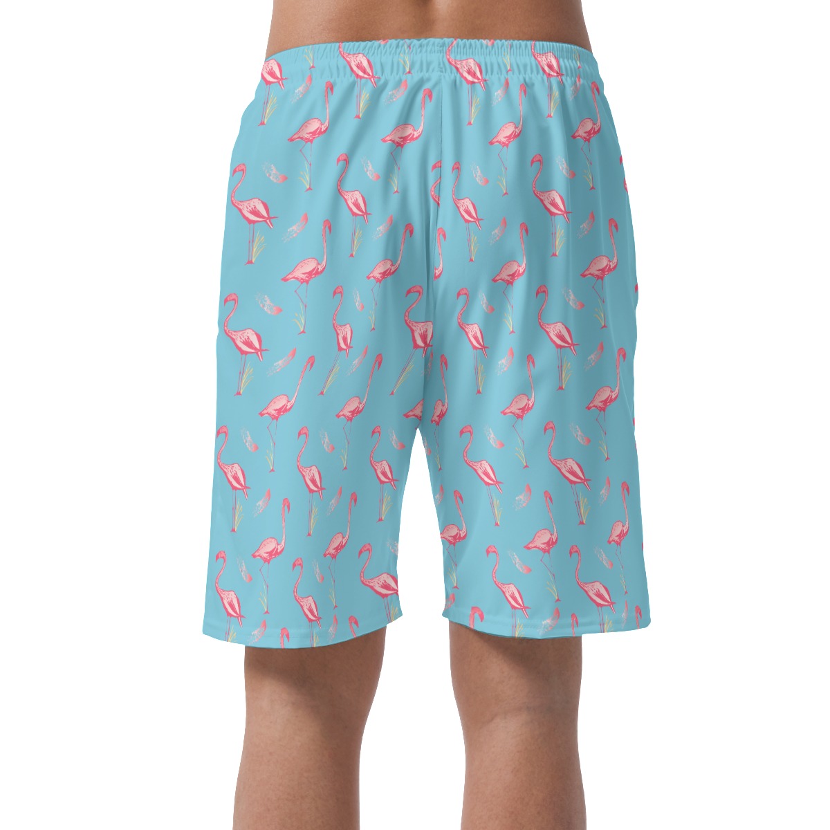 Men's Lovely Flamingo Blue Hawaiian Beach Shorts