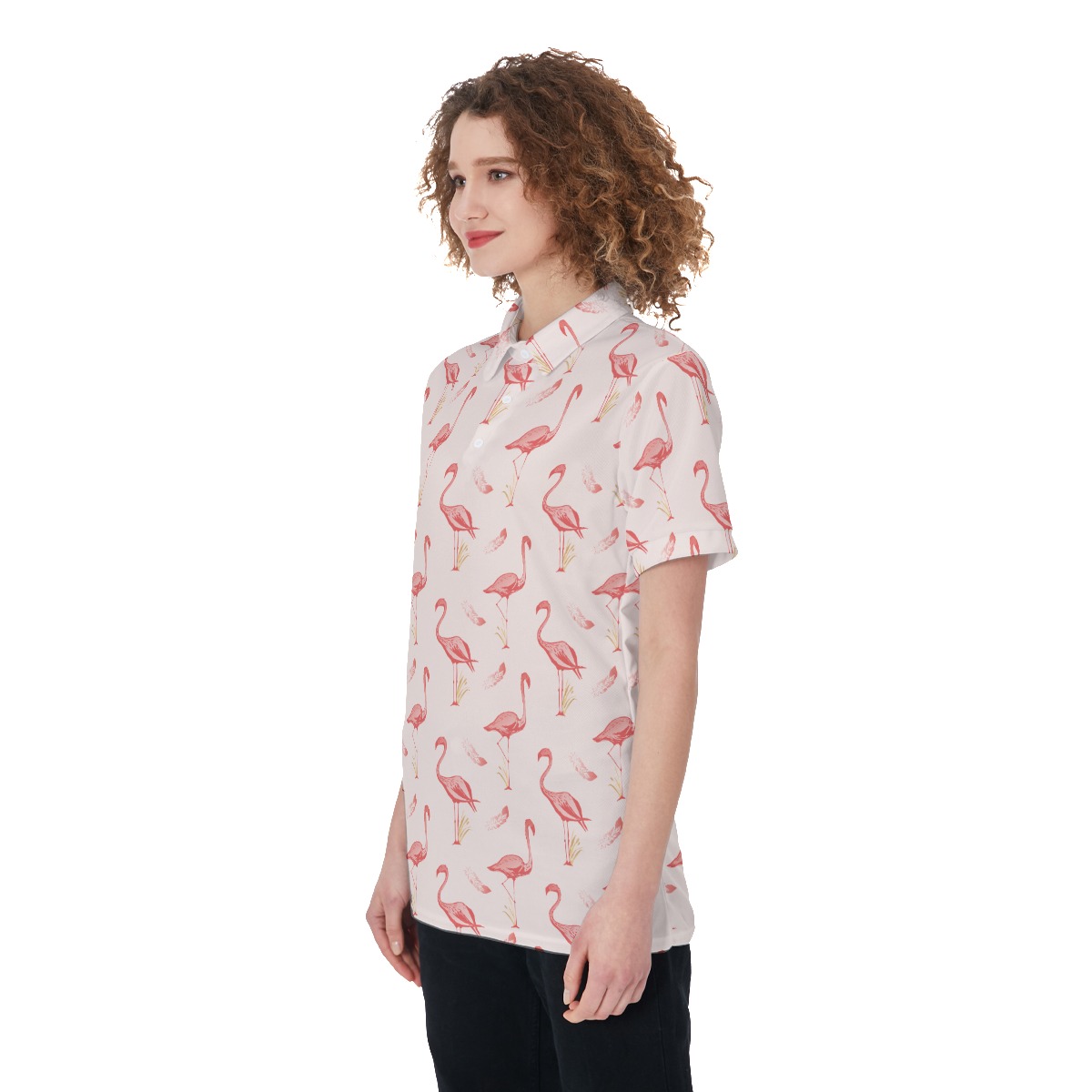 Flamingo White Hawaiian T-Shirt For Women