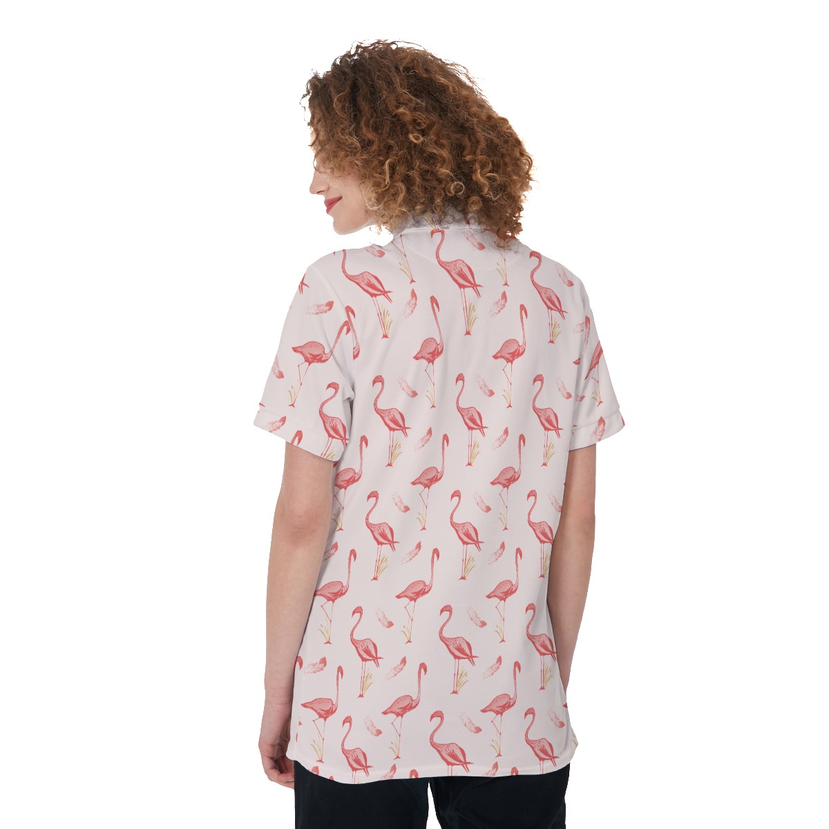 Flamingo White Hawaiian T-Shirt For Women