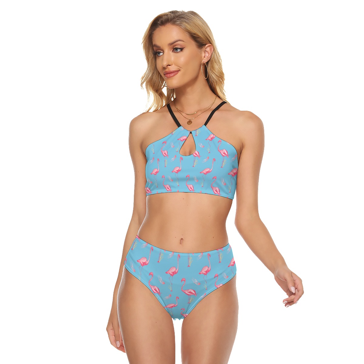 Blue Flamingo Hawaiian Two-piece Swimsuit For Women - variant image 1