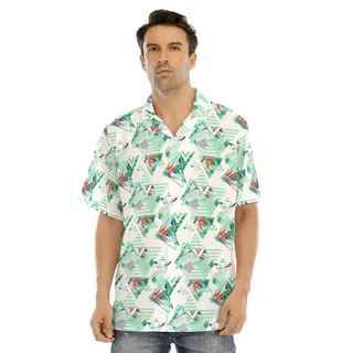 Tropical Leaf Triangle Hawaiian Shirt For Men