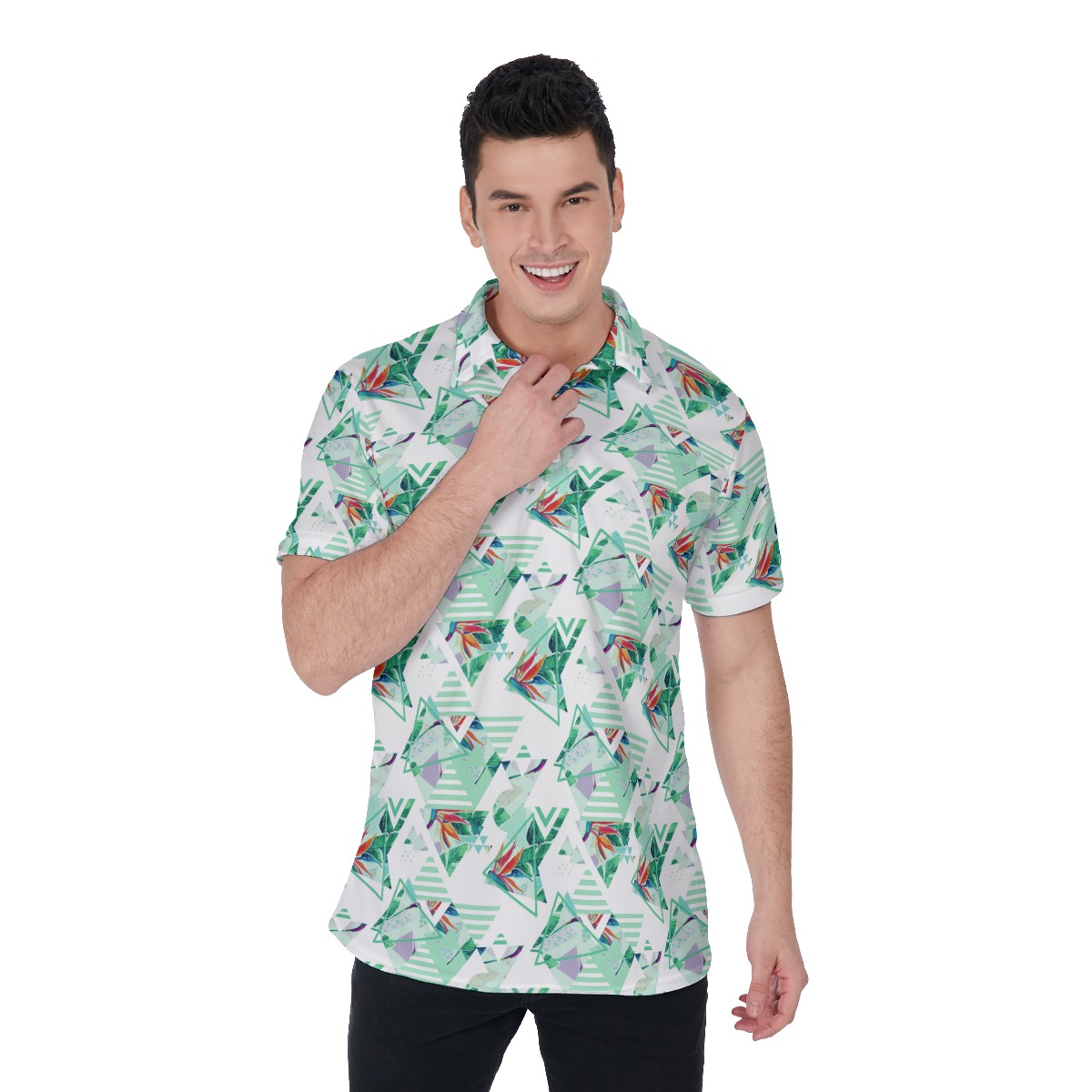 Vintage Triangle Leaf Men's Golf Shirt - variant image 1