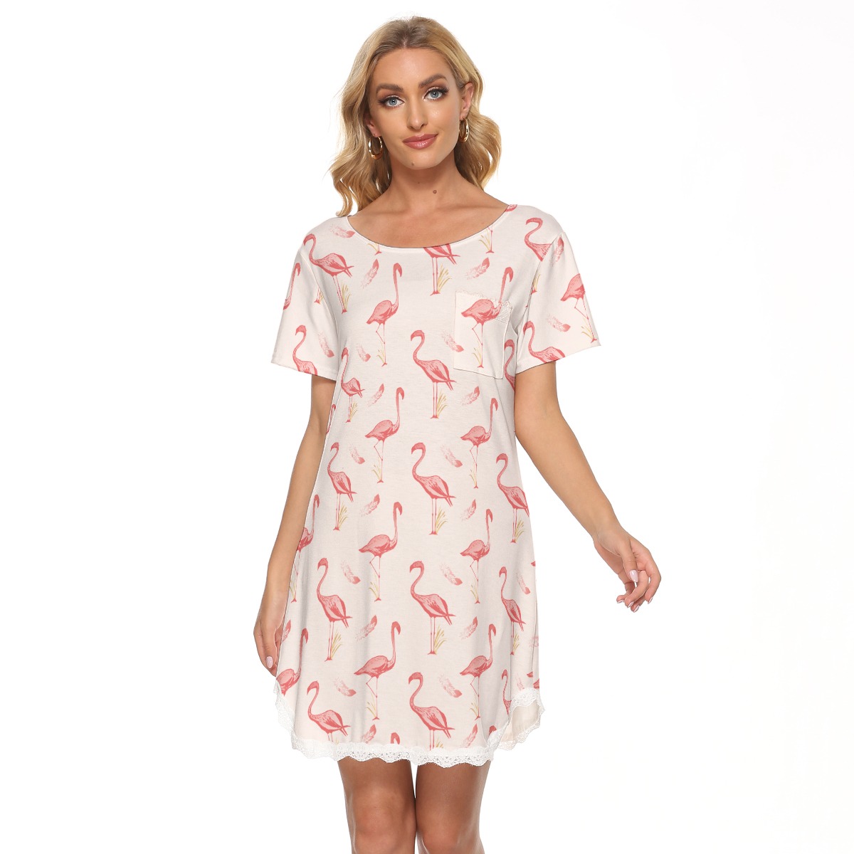 Cool Flamingo Hawaiian Dress With Lace - variant image 1