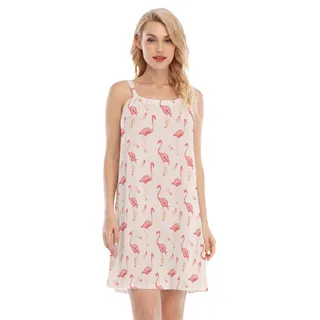 Flamingo White Hawaiian Dress