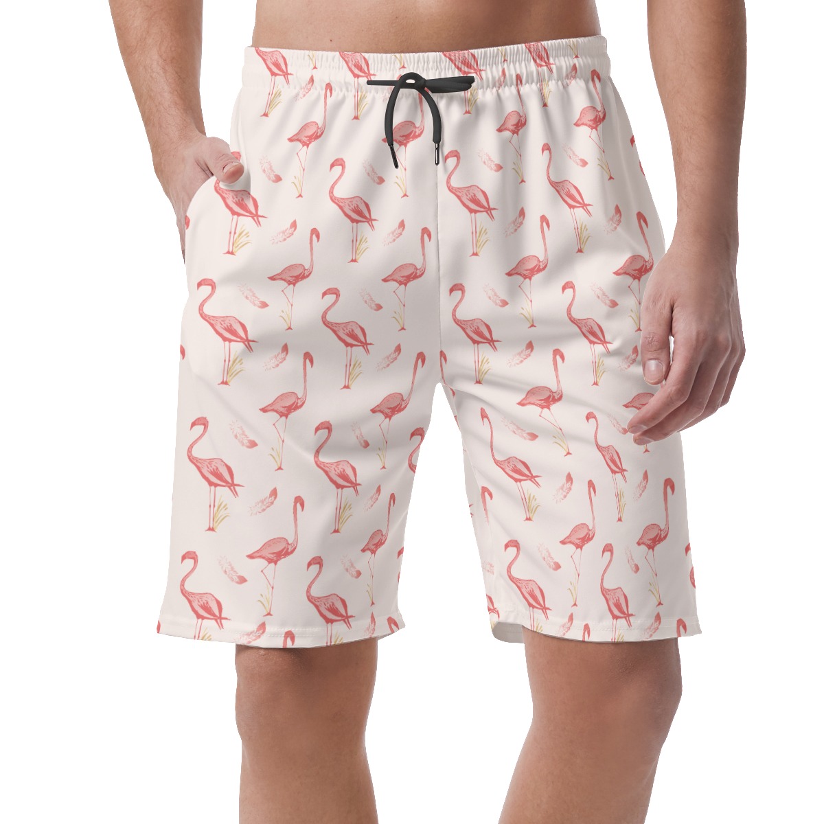 Men's Lovely Flamingo Hawaiian Beach Shorts - variant image 1