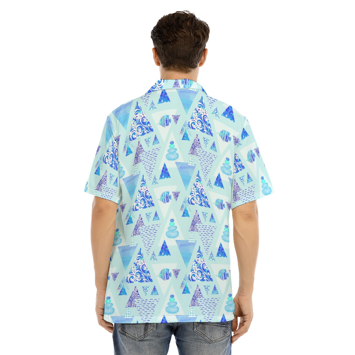 Vintage Ocean Triangle Hawaiian Shirt For Men