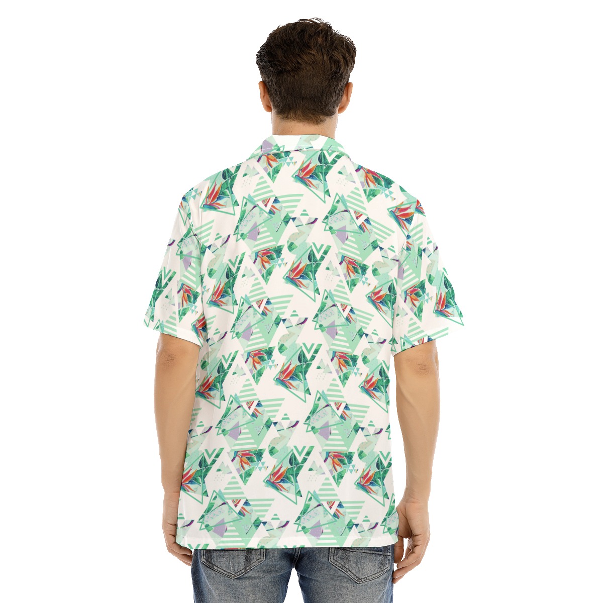Tropical Leaf Triangle Hawaiian Shirt For Men