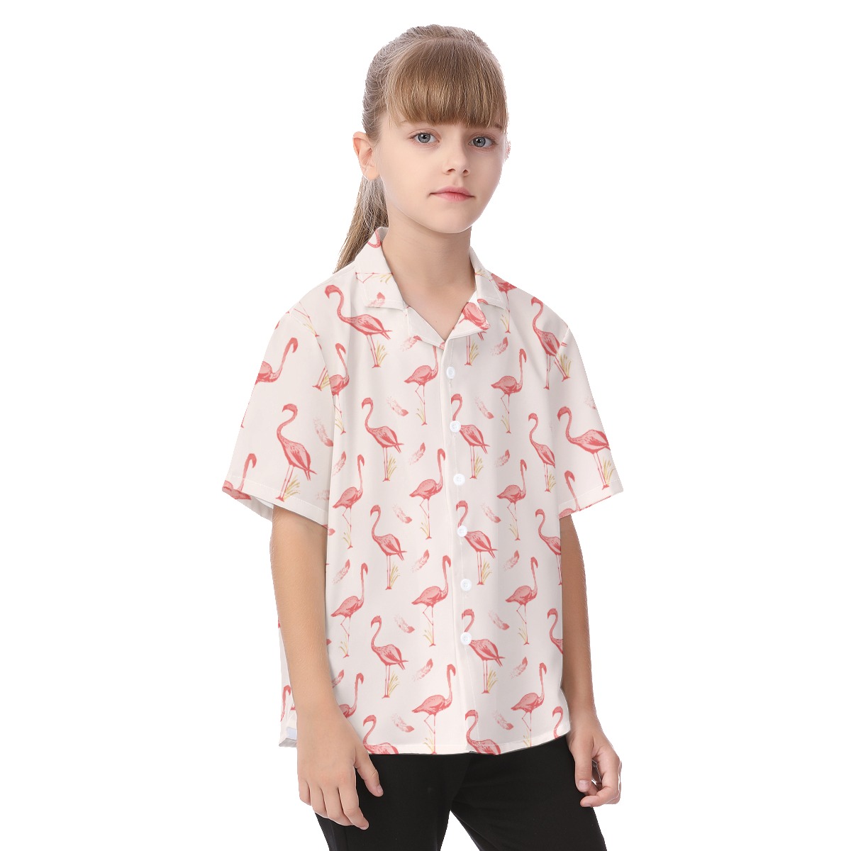 Flamingo Cool Hawaiian Shirt For Kids