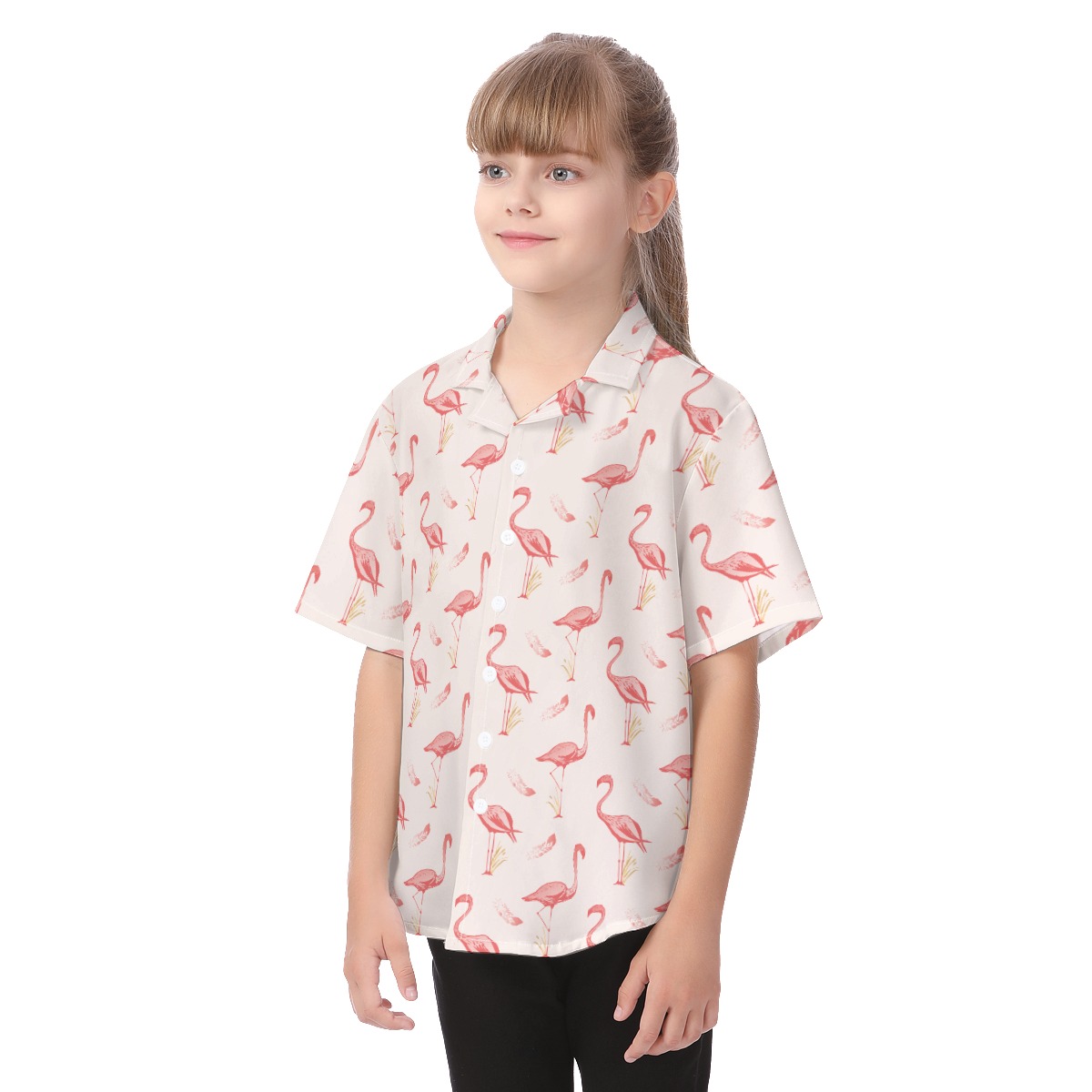 Flamingo Cool Hawaiian Shirt For Kids