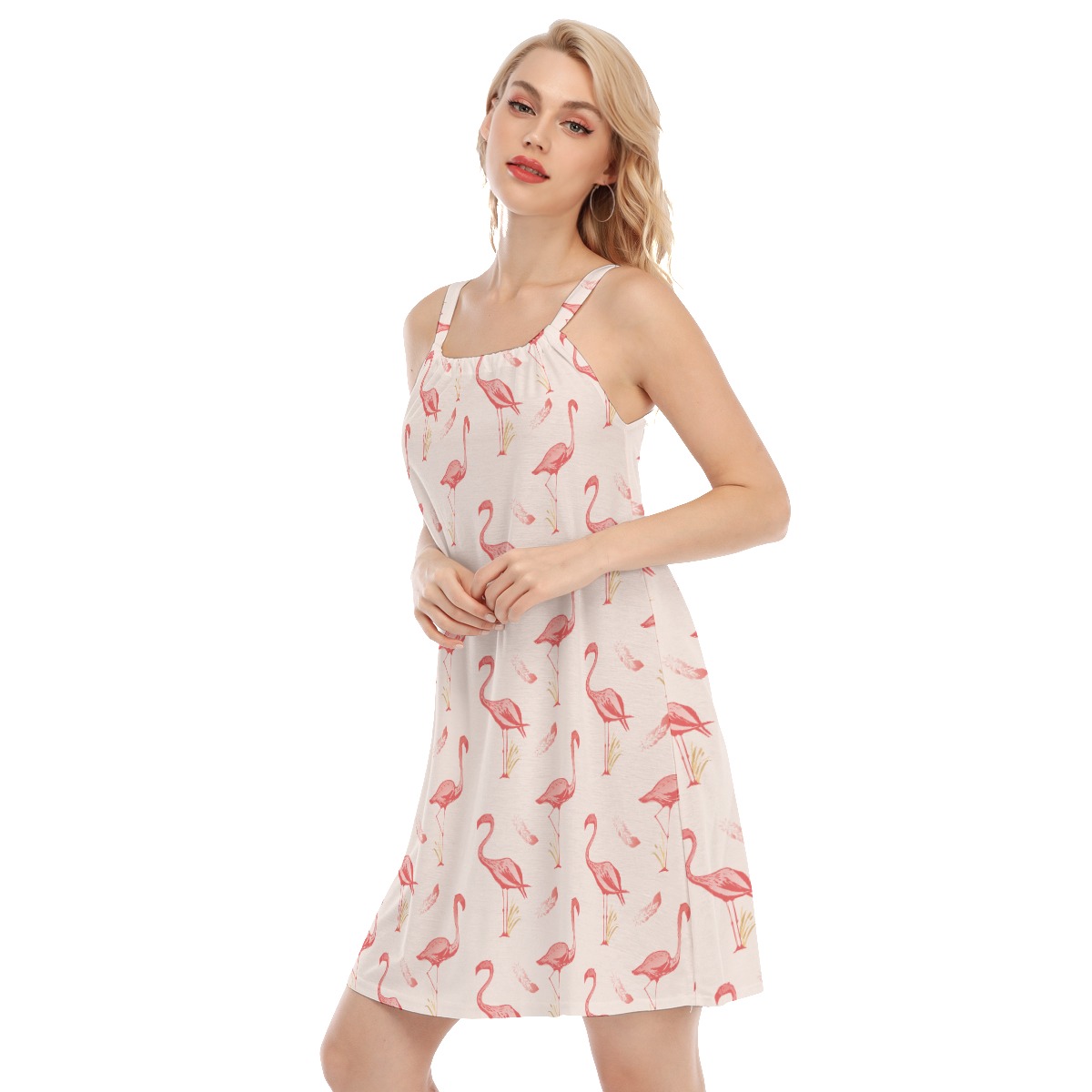 Flamingo White Hawaiian Dress