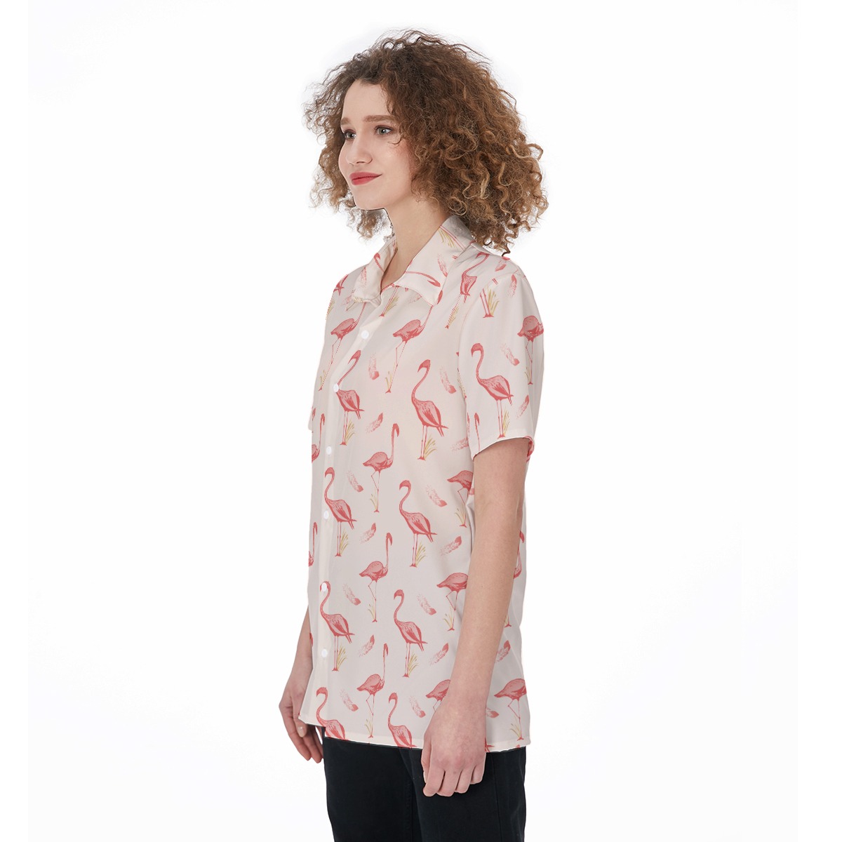 Cute Flamingo Hawaiian Shirt For Women