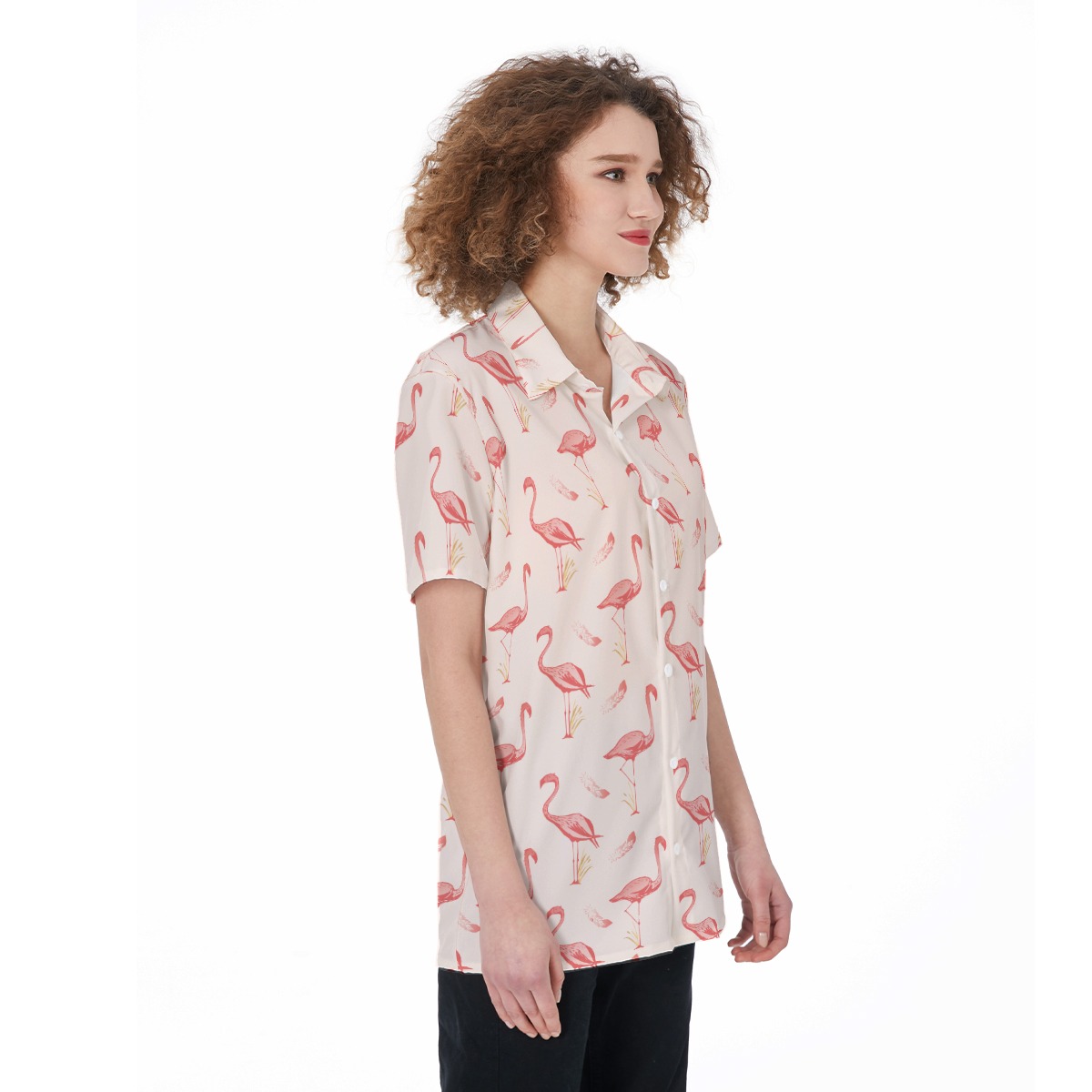 Cute Flamingo Hawaiian Shirt For Women