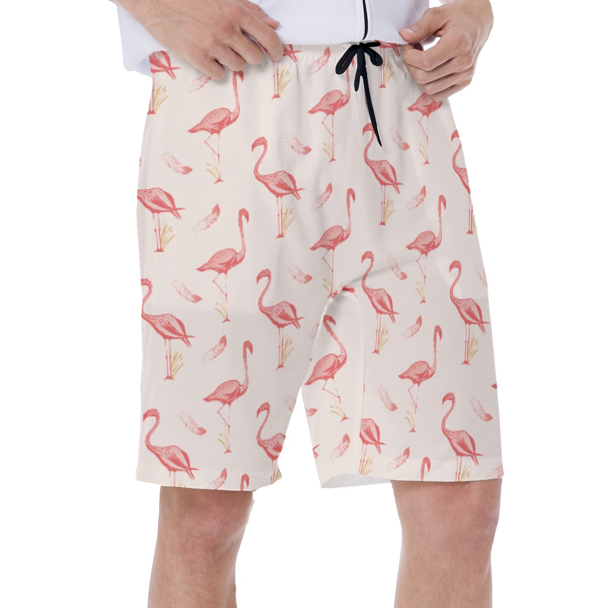 Lovely Flamingo Men's Hawaiian Swim Trunks