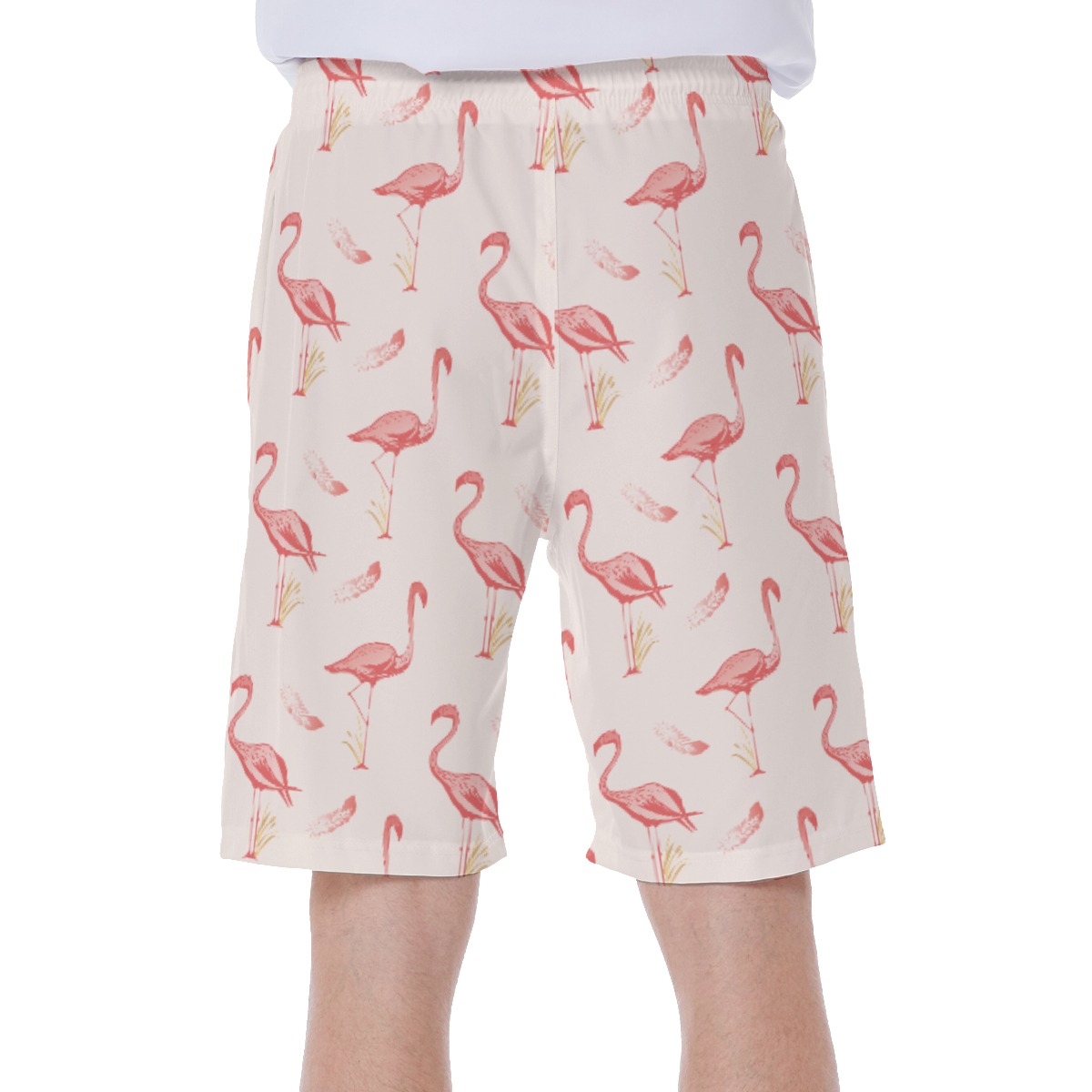 Lovely Flamingo Men's Hawaiian Swim Trunks