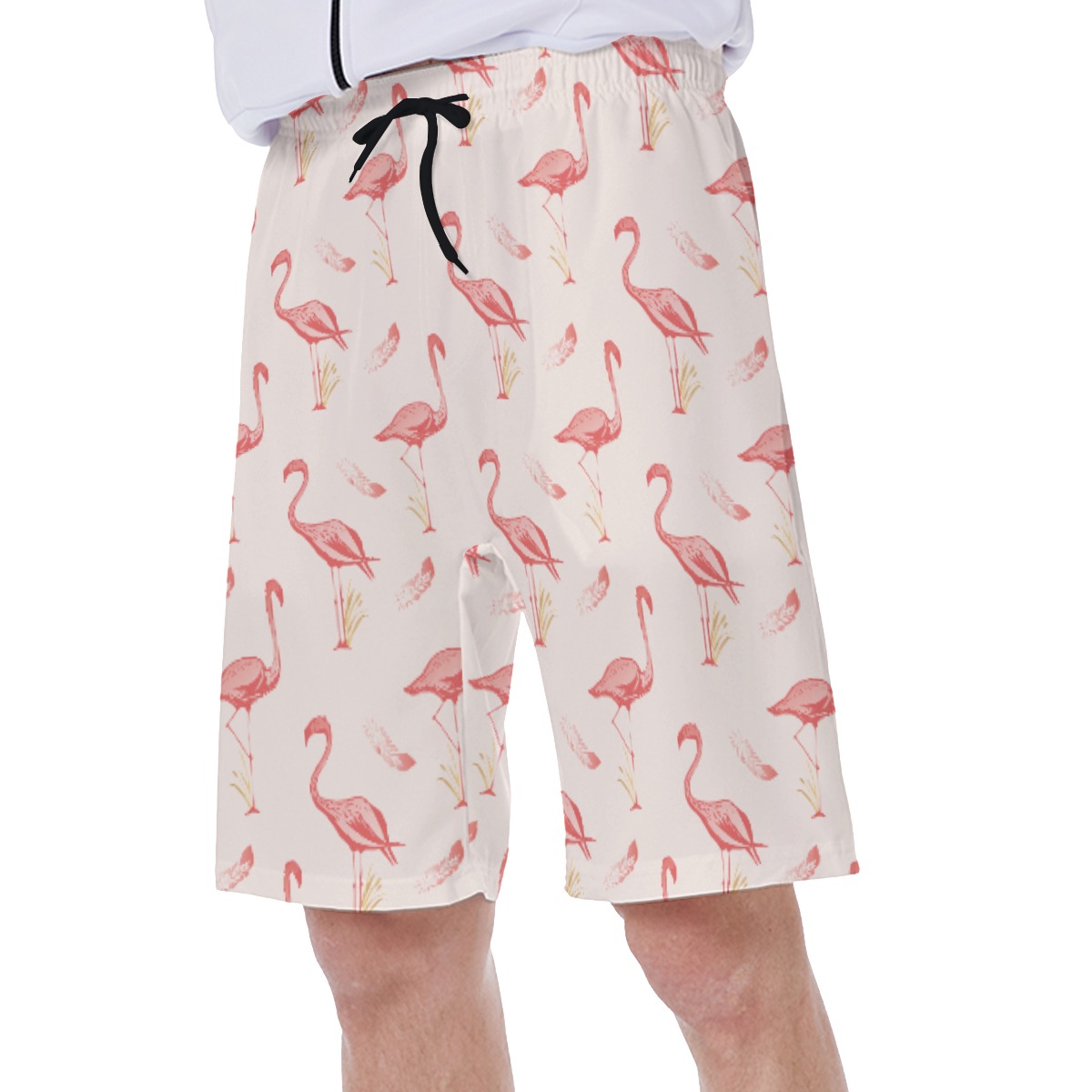 Lovely Flamingo Men's Hawaiian Swim Trunks