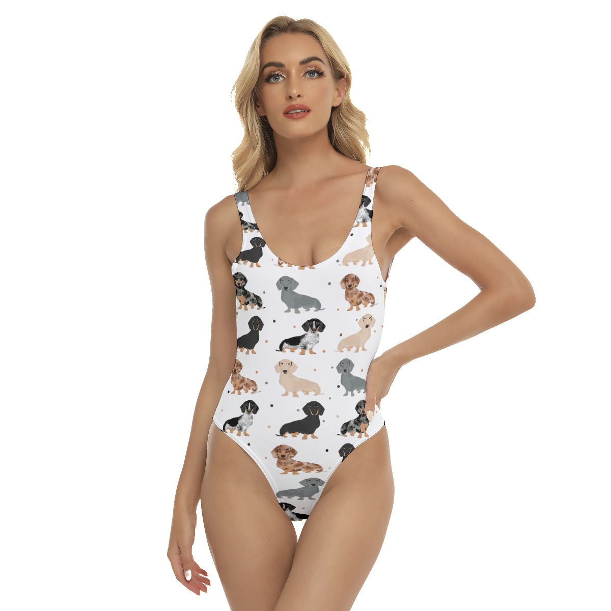 Cool Dachshunds Hawaiian One Piece Swimsuit For Women - variant image 1