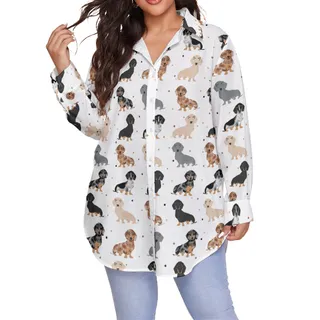 Women's Dachshund Cool Plus Size Hawaiian Shirt