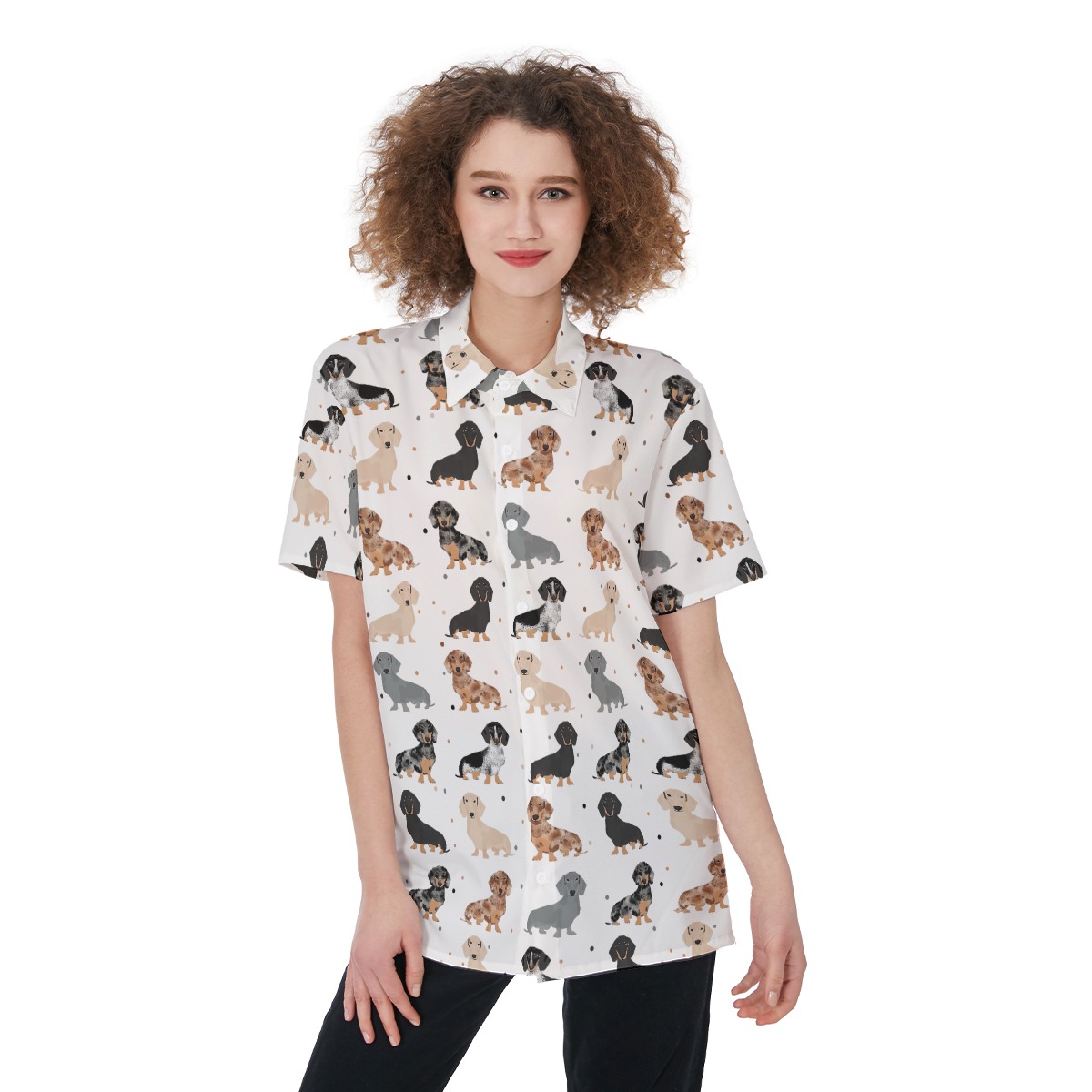 Lovely Dachshund Hawaiian Shirt For Women - variant image 1