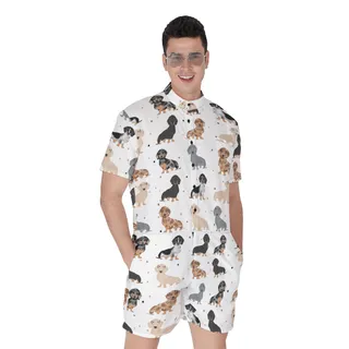 Cool Dachshund Men's Hawaiian Romper