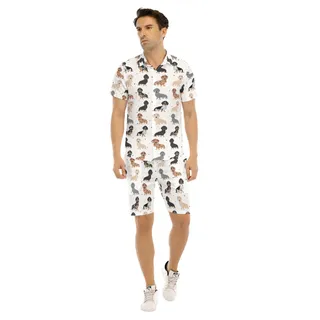 Men's Dachshund Cool Dog Hawaiian Shirt Set