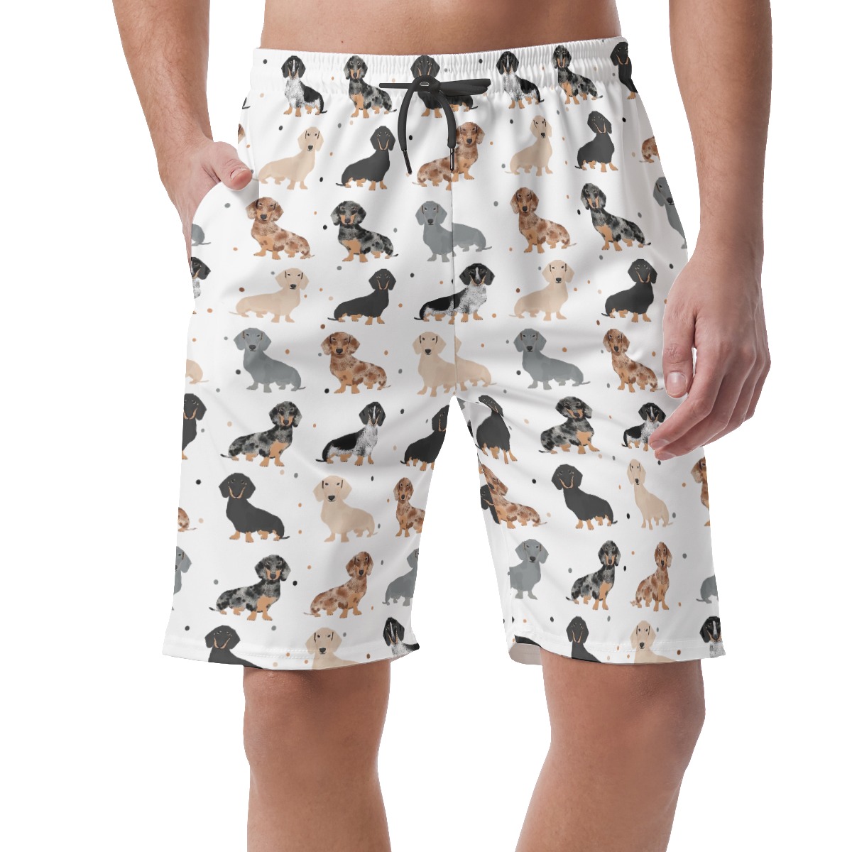 Cute Dachshund Men's Hawaiian Beach Shorts - variant image 1