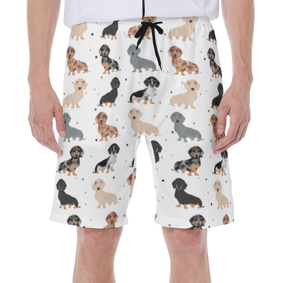 Lovely Dachshund Men's Hawaiian Swim Trunks - variant image 1