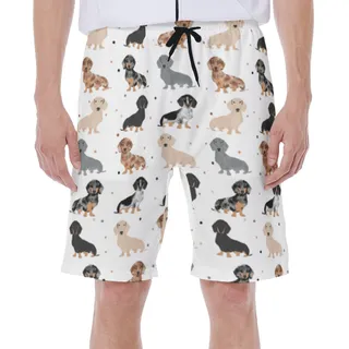 Lovely Dachshund Men's Hawaiian Swim Trunks