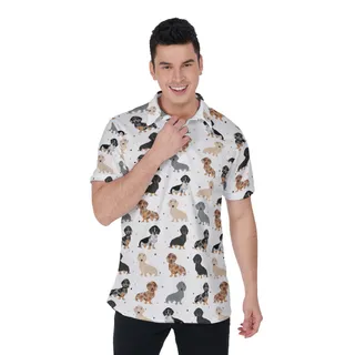 Lovely Dachshund Hawaiian Polo Shirt For Men