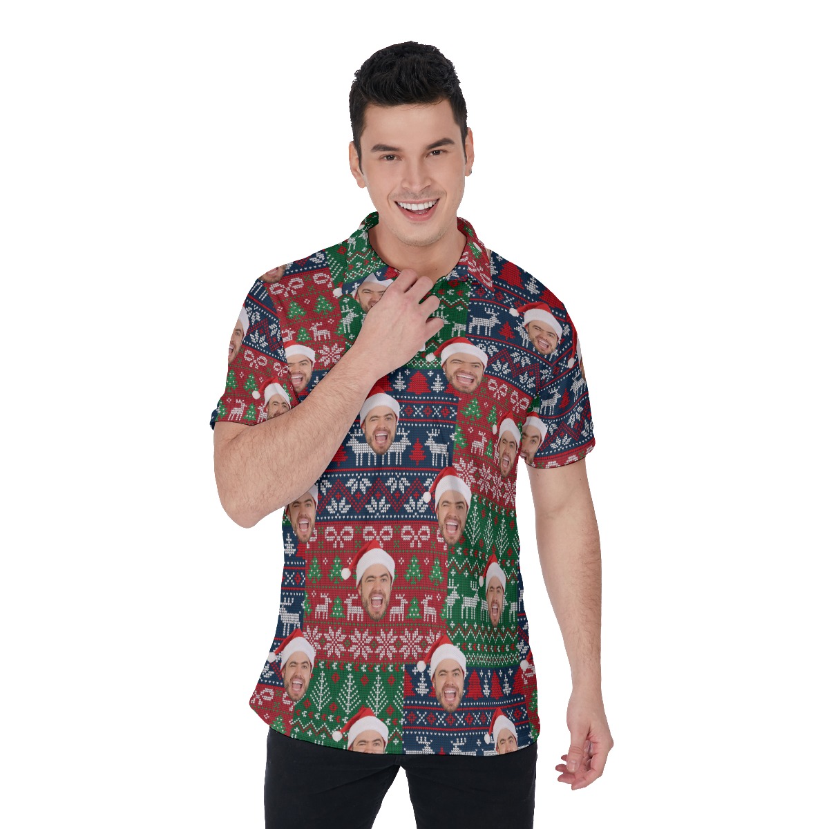 Funny Custom Christmas Polo Hawaiian Shirt For Men - variant image 1