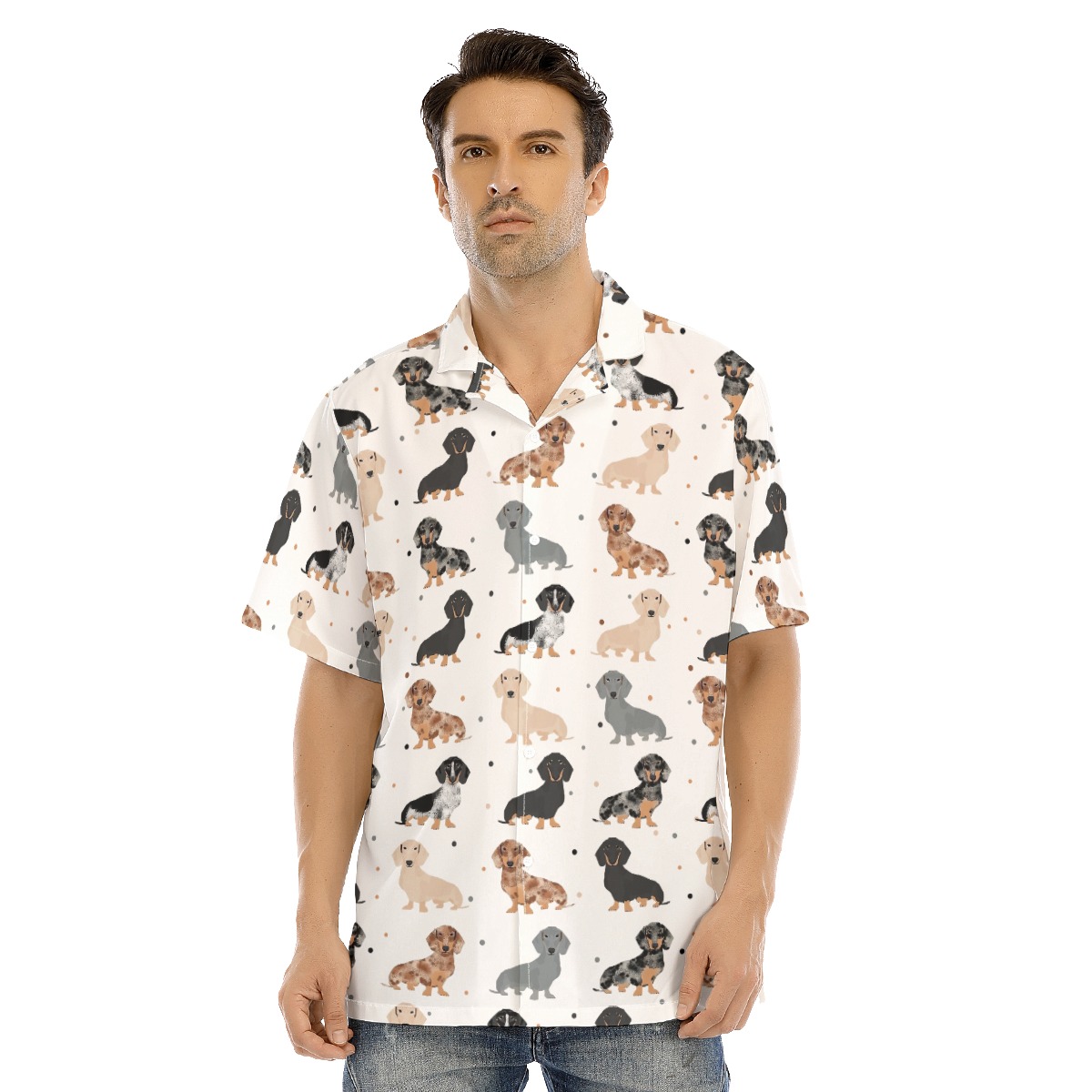 Cute Dachshund Hawaiian Shirt For Men - variant image 1