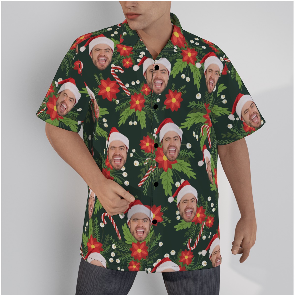 Men's Funny Custom Christmas Hawaiian Shirt - variant image 1
