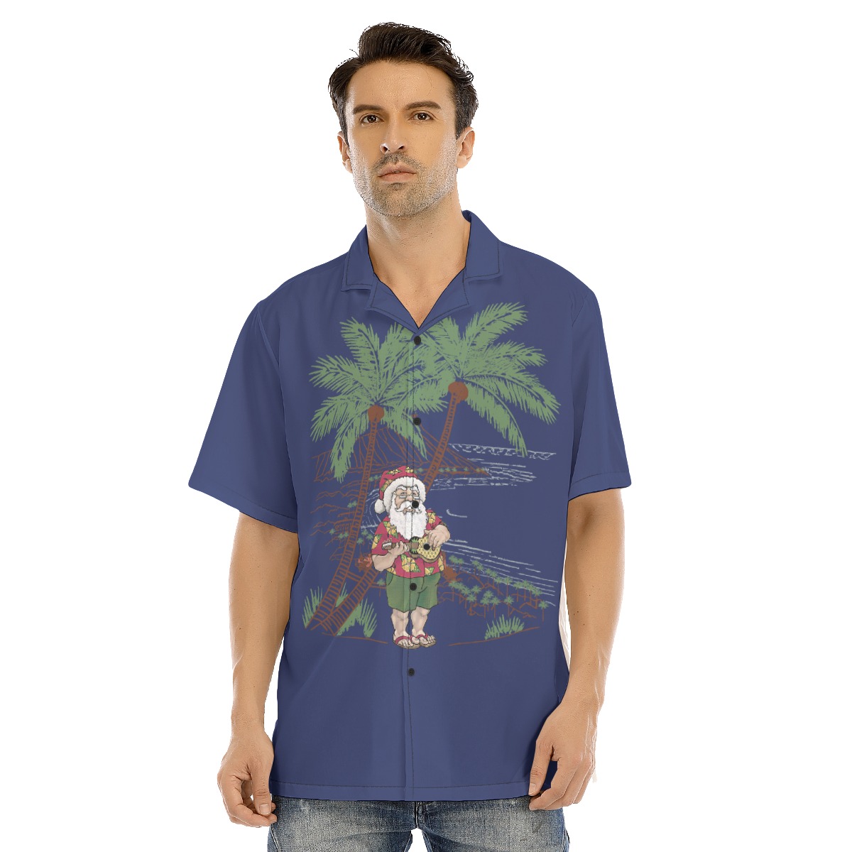 Men's Lonely Mucial Santa On The Island Hawaiian Shirt - variant image 1