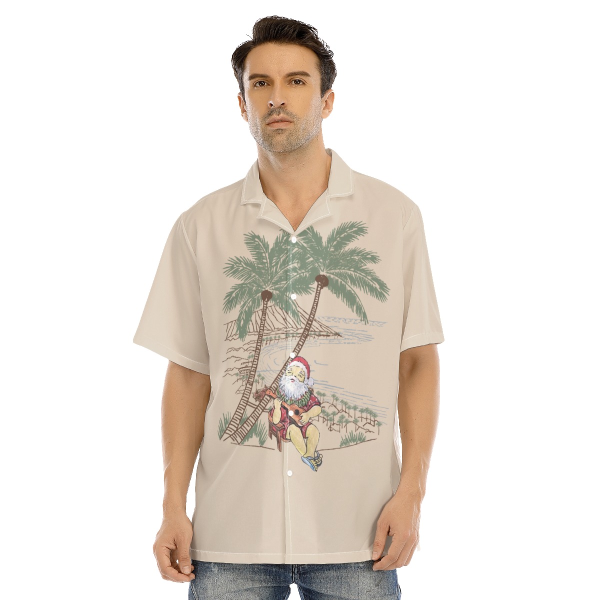 Men's Island Musical Santa Hawaiian Shirt - variant image 1