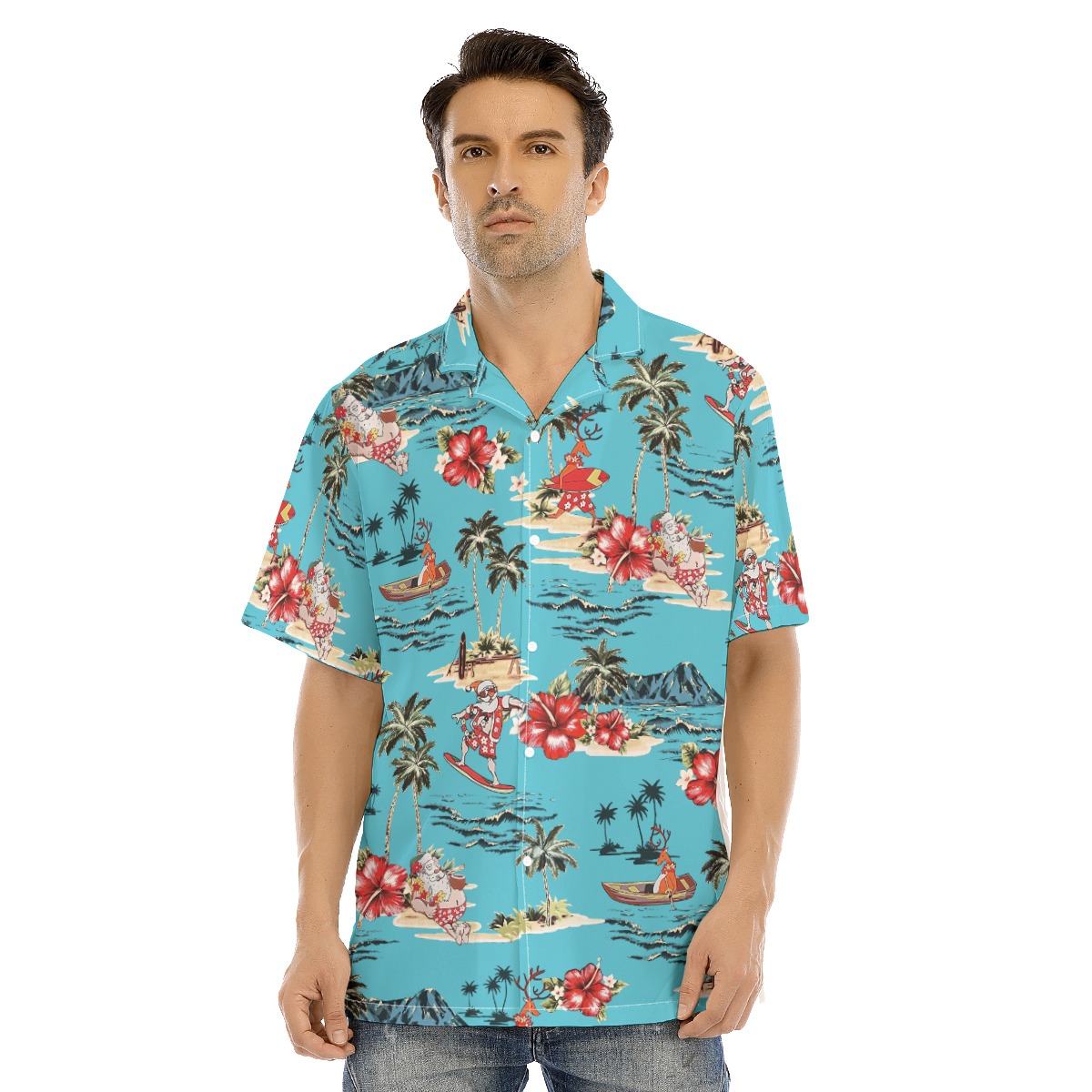 Men's Merry Tropical Christmas Hawaiian Shirt - variant image 1