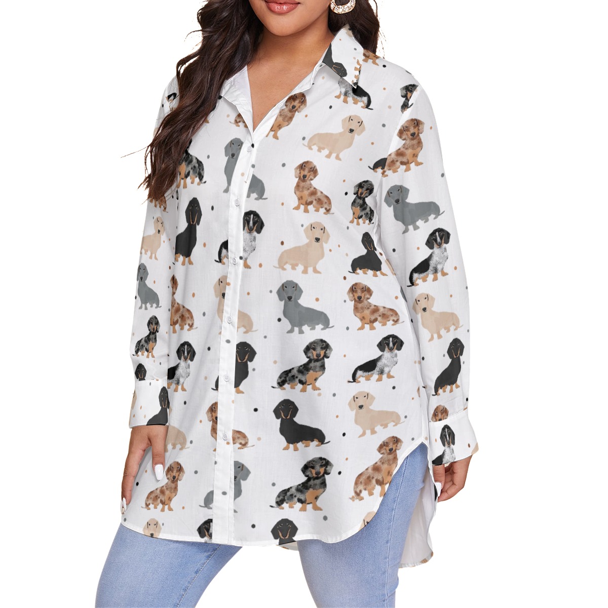 Women's Dachshund Cool Plus Size Hawaiian Shirt