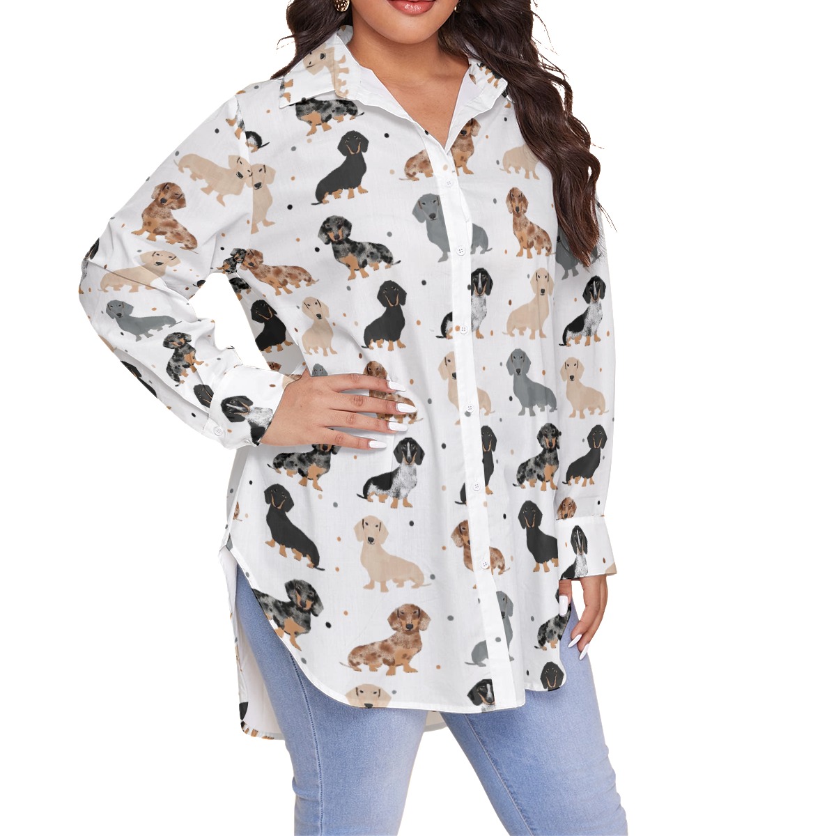 Women's Dachshund Cool Plus Size Hawaiian Shirt