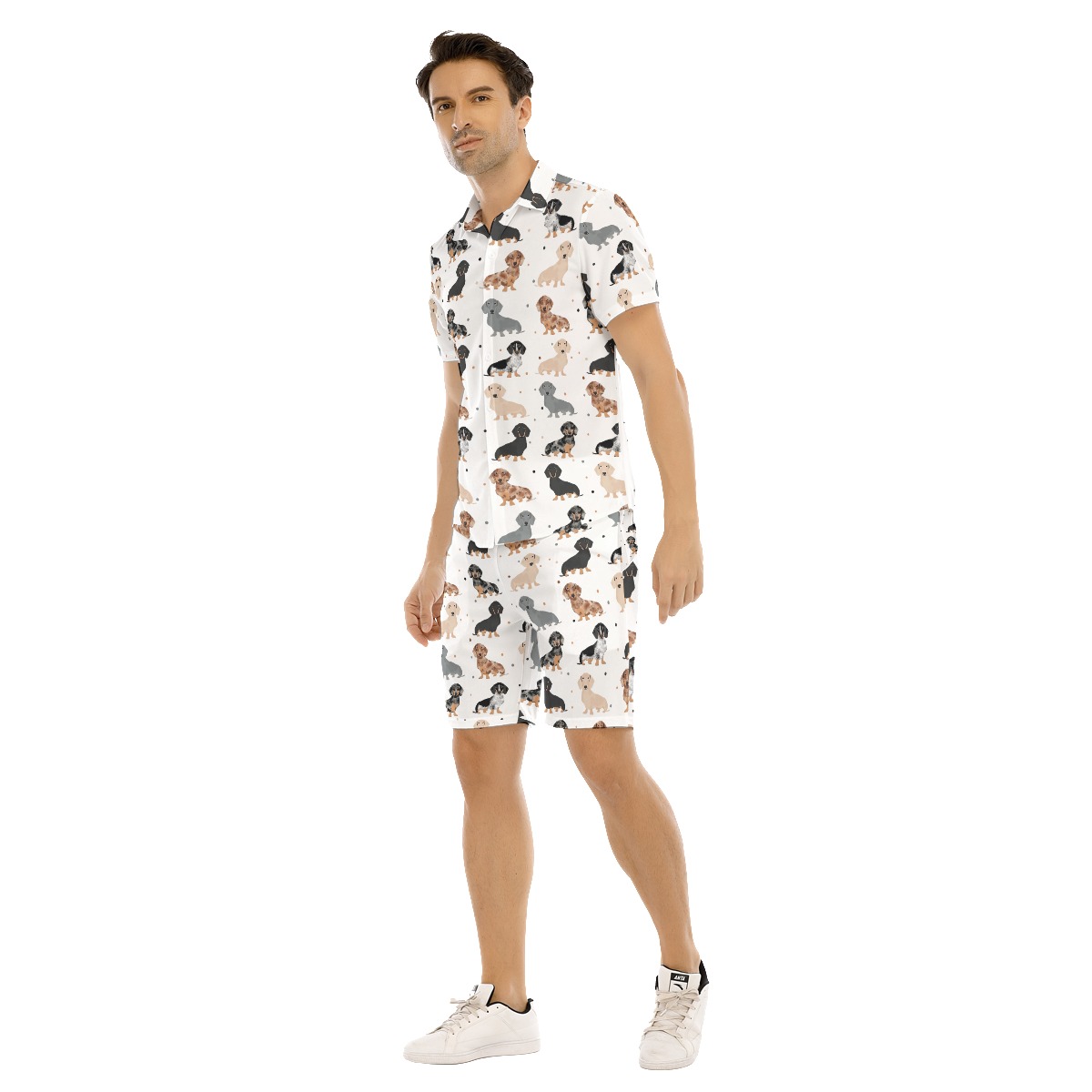 Men's Dachshund Cool Dog Hawaiian Shirt Set