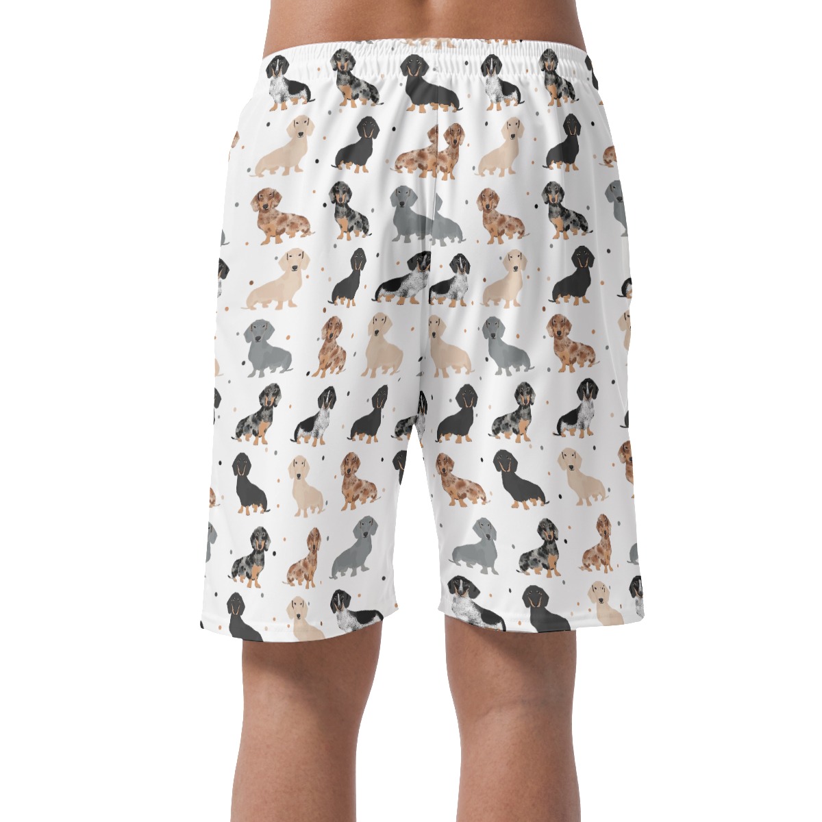 Cute Dachshund Men's Hawaiian Beach Shorts